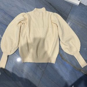 Cream Textured Women's Sweater